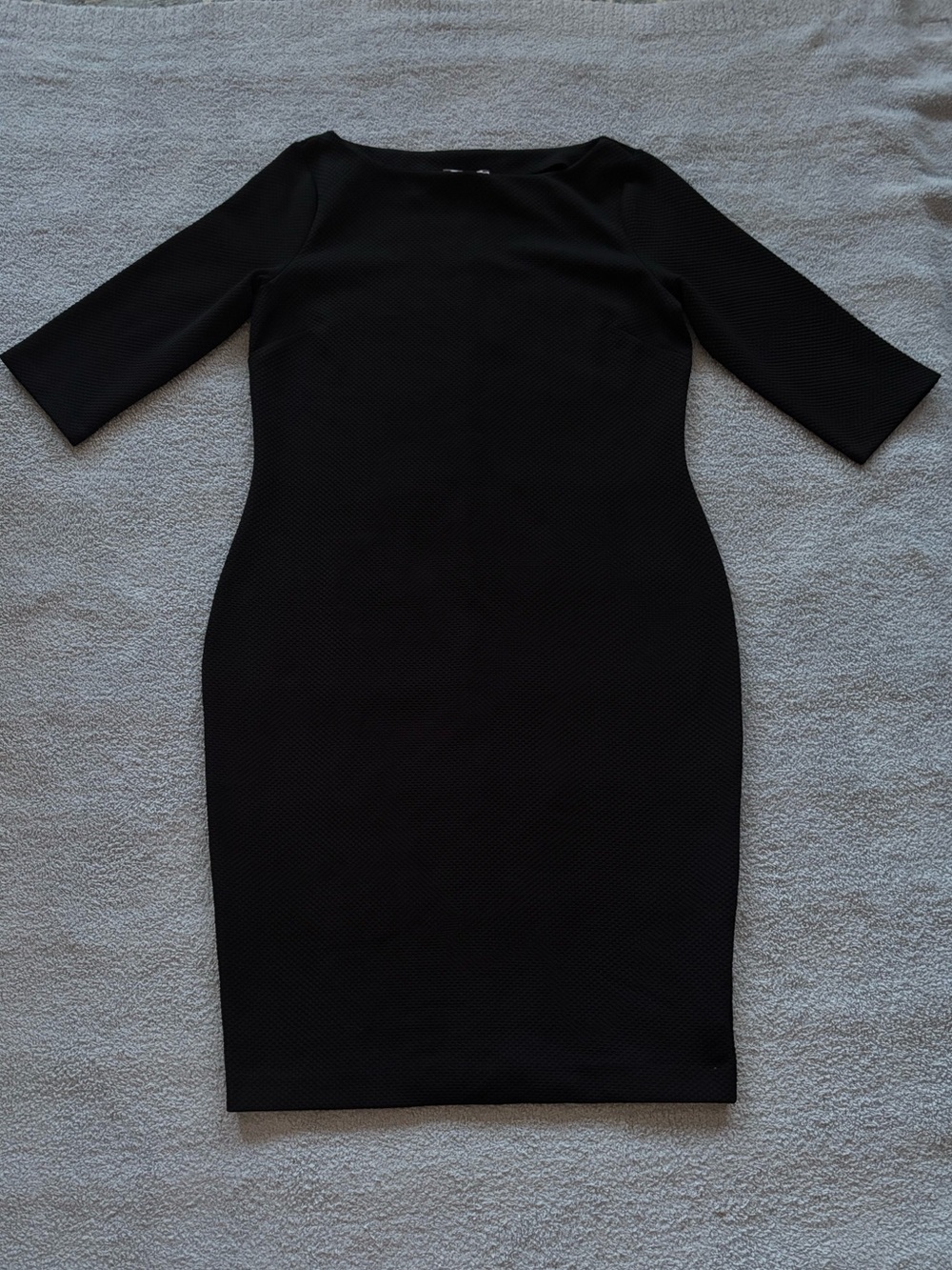 Joan Vass Black Midi Sheath Dress